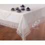 Obrus z gipiurą 150x300 cm prostokąt biały DA-555
