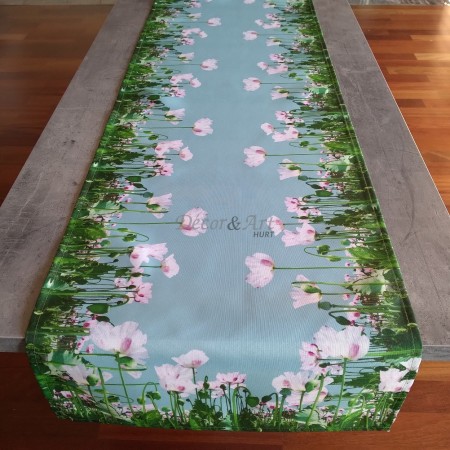 Bieżnik len drukowany maki 40x180 cm PF-5