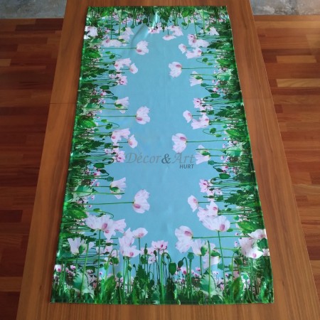 Bieżnik len drukowany maki 60x120 cm PF-5
