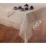 Obrus z gipiurą 150x320 cm prostokąt beżowy DA-555