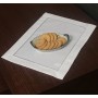 Serwetka len z lamówką 32x45 cm biały z srebrną lamówką. STP-002  Cena jest za całą paczkę 2szt.