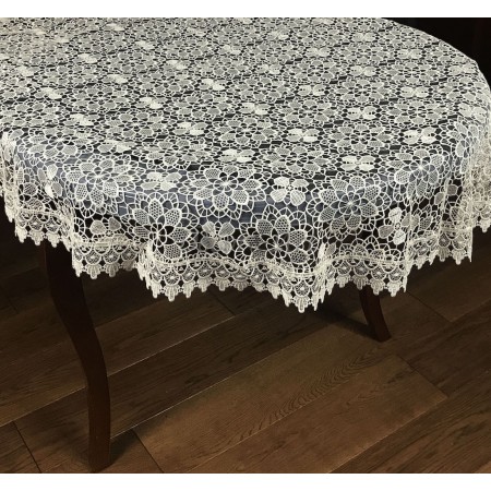 Obrus z gipiury 80x140 cm owal écru DA-818