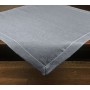 Obrus len z lamówką 80x80 cm prostokąt szary z srebrną lamówką STP-002