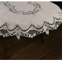 Obrus haftowany 130 cm koło écru DA-136560