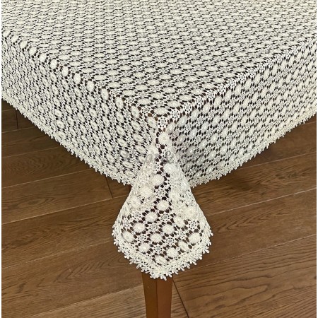 Obrus z gipiurą 80x140 cm prostokąt ecru DA-118