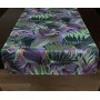 Bieżnik len drukowany 55x120 cm zielony liście N-2935