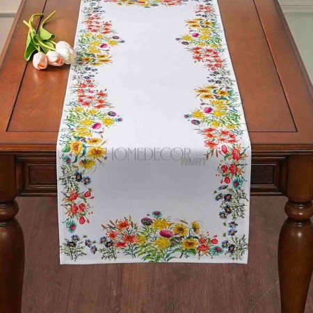 Bieżnik len drukowany 40x140 cm PF-122