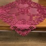 Obrus haftowany 85x85 cm bordowy DA-S10079