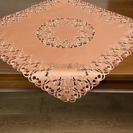 Obrus haftowany 85x85 cm kwadrat brązowy DA-121058