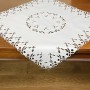 Obrus haftowany 85x85 cm kwadrat biały DA-121058