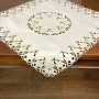 Obrus haftowany 85x85 cm kwadrat Ecru DA-121058