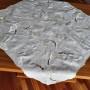 Obrus haftowany 85x85 cm kwadrat ecru DA-1240