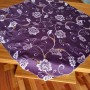 Obrus haftowany 85x85 cm kwadrat ciemny fiolet DA-1240