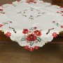 Obrus haftowany 85x85 cm kwadrat biały DA-S13005N