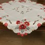 Obrus haftowany 85x85 cm kwadrat ecru DA-S13005N