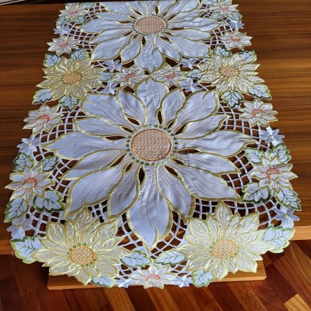 Bieżnik haftowany 60x120 cm owal złoty DA-S10080