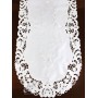 Bieżnik haftowany 40x85 cm owal ecru DA-16223