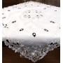 Obrus haftowany 85x85 cm kwadrat biały DA-128092