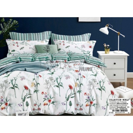 Komplet Pościeli Collection World 100% Bawełna 3 Częściowy 160x200 cm Kod: M1459